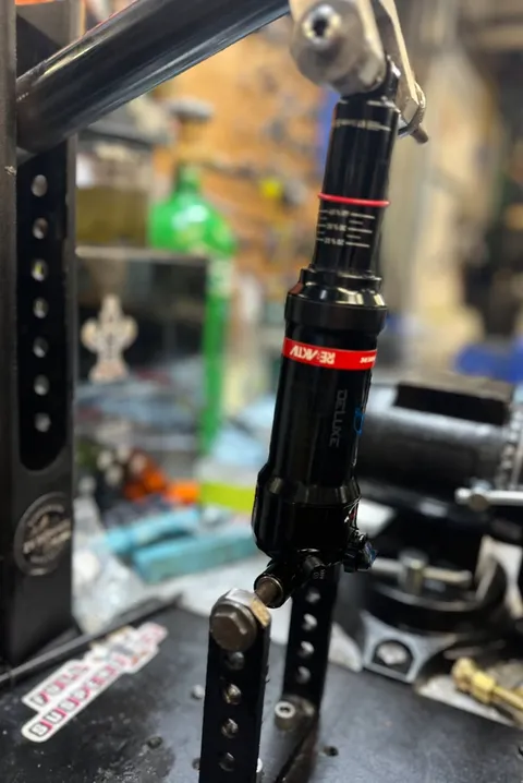 Rebuilt shock mounted and ready for testing